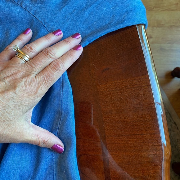 New Directions Denim 3/4 Sleeves Dress with Smocking - Picture 14 of 16